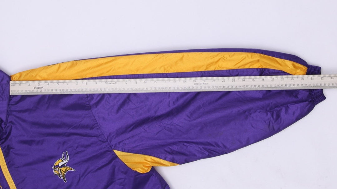 Vintage Mens Logo Athletic NFL Jacket Purple Full Zip Vikings
