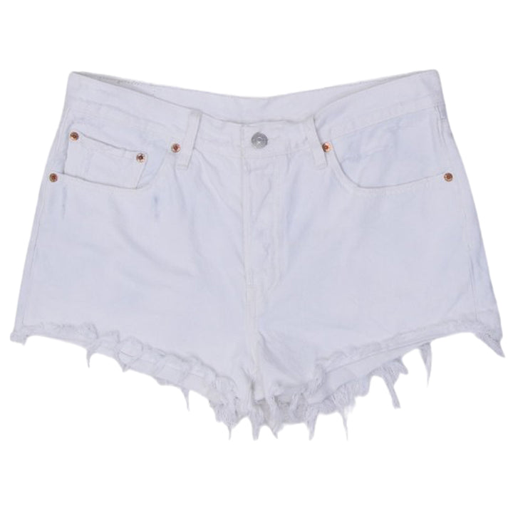 Ladies Levis 501 White Denim Shorts