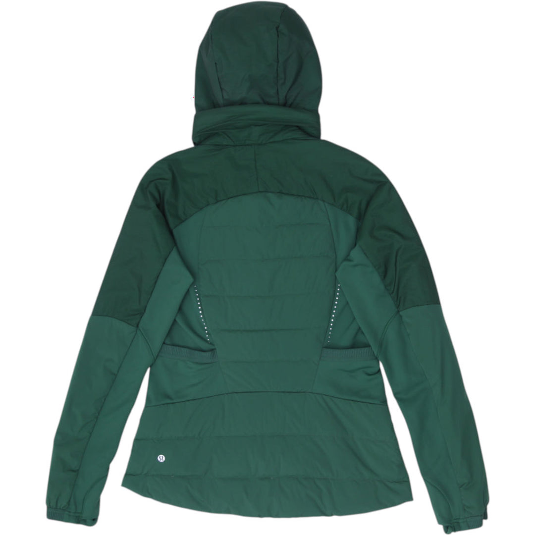 Ladies Lululemon Down For It All Hybrid Running Hooded Puffer Jacket Size 10