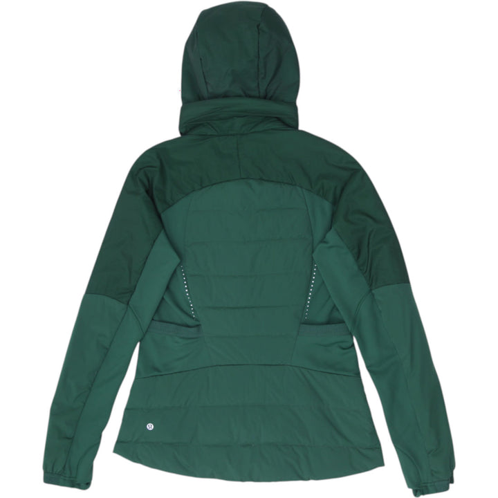 Ladies Lululemon Down For It All Hybrid Running Hooded Puffer Jacket Size 10