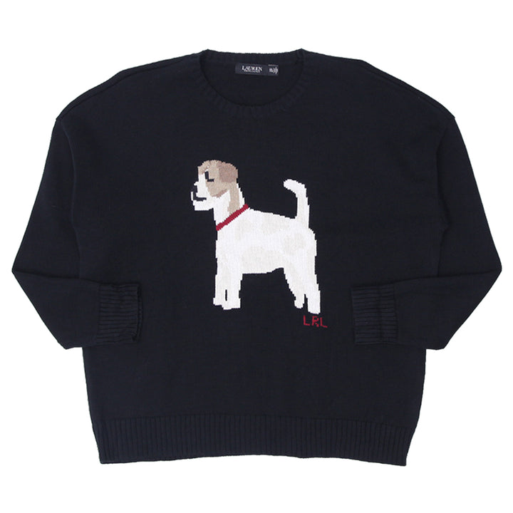 Ladies Lauren by Ralph Lauren Dog Sweater Black - Fashion Rerun Vintage Migration_Sweaters