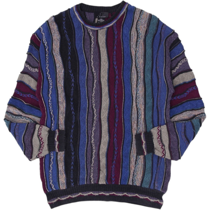 Vintage J. Ferrar Coogi Style Abstract Textured Chunky Crewneck Sweater L