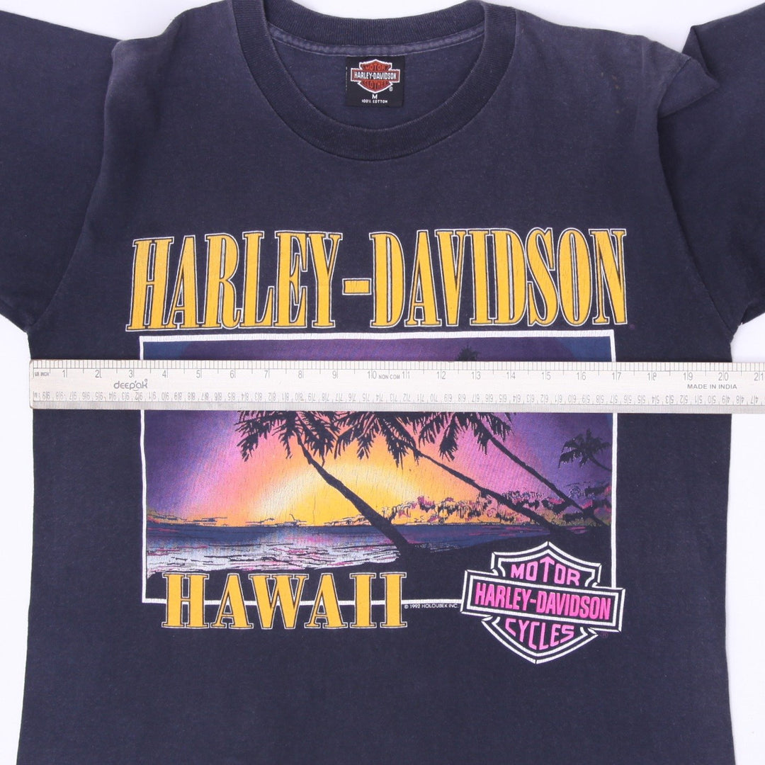 Vintage 1992 Harley Davidson Hawaii Sunset T-Shirt Made in USA Size M
