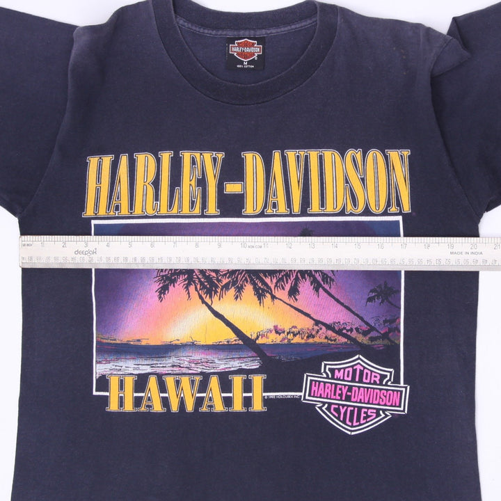 Vintage 1992 Harley Davidson Hawaii Sunset T-Shirt Made in USA Size M