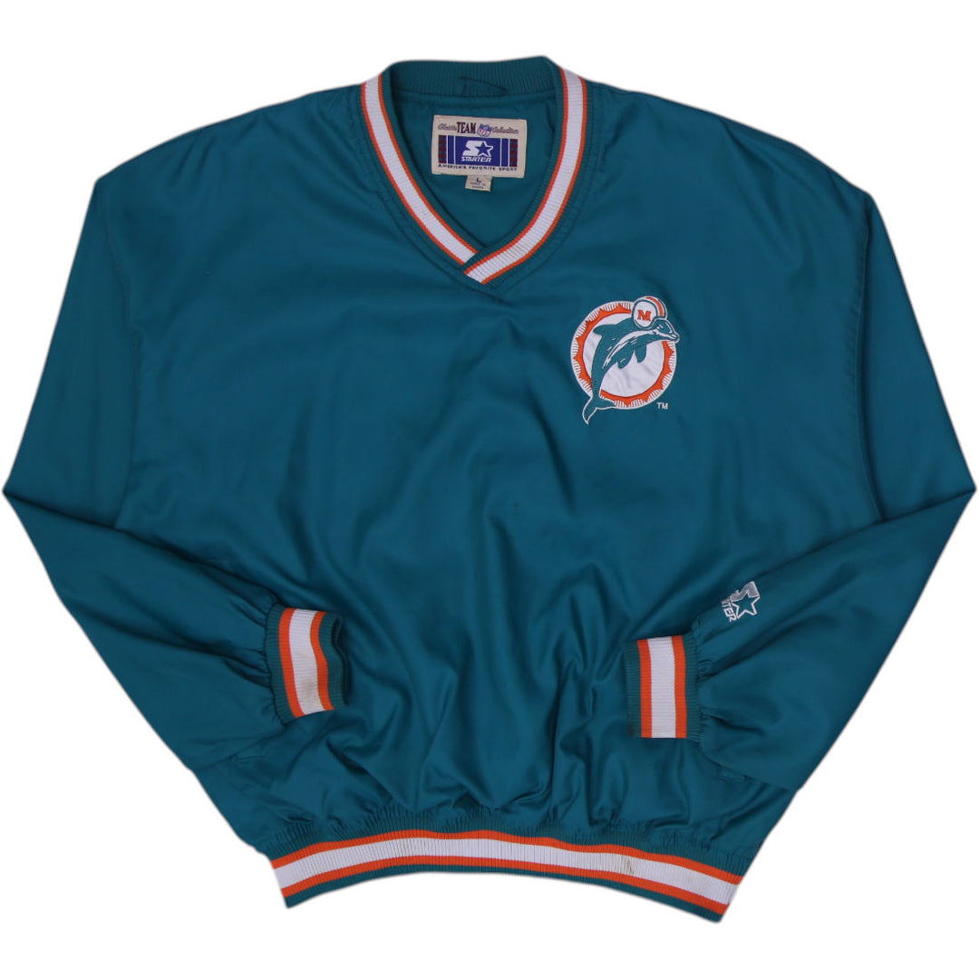 Vintage 1996 Starter Miami Dolphins Dan Marino 13 V-Neck Jacket Sz L