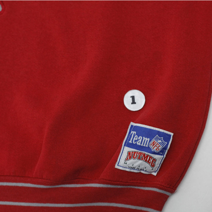 Vintage Nutmeg 1990s Red NFL San Francisco 49ers Crewneck Sweatshirt Made In USA M
