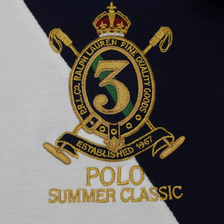 Mens Polo Ralph Lauren Big Pony Crest Sash Polo T-Shirt Navy Blue Size XL