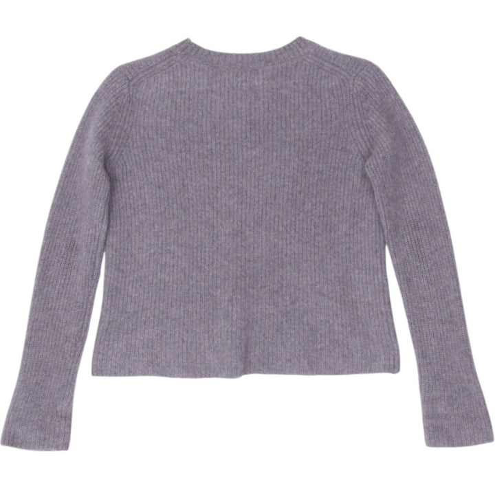 Ladies Banana Republic 100% Cashmere Sweater Gray Ribbed Knit Soft