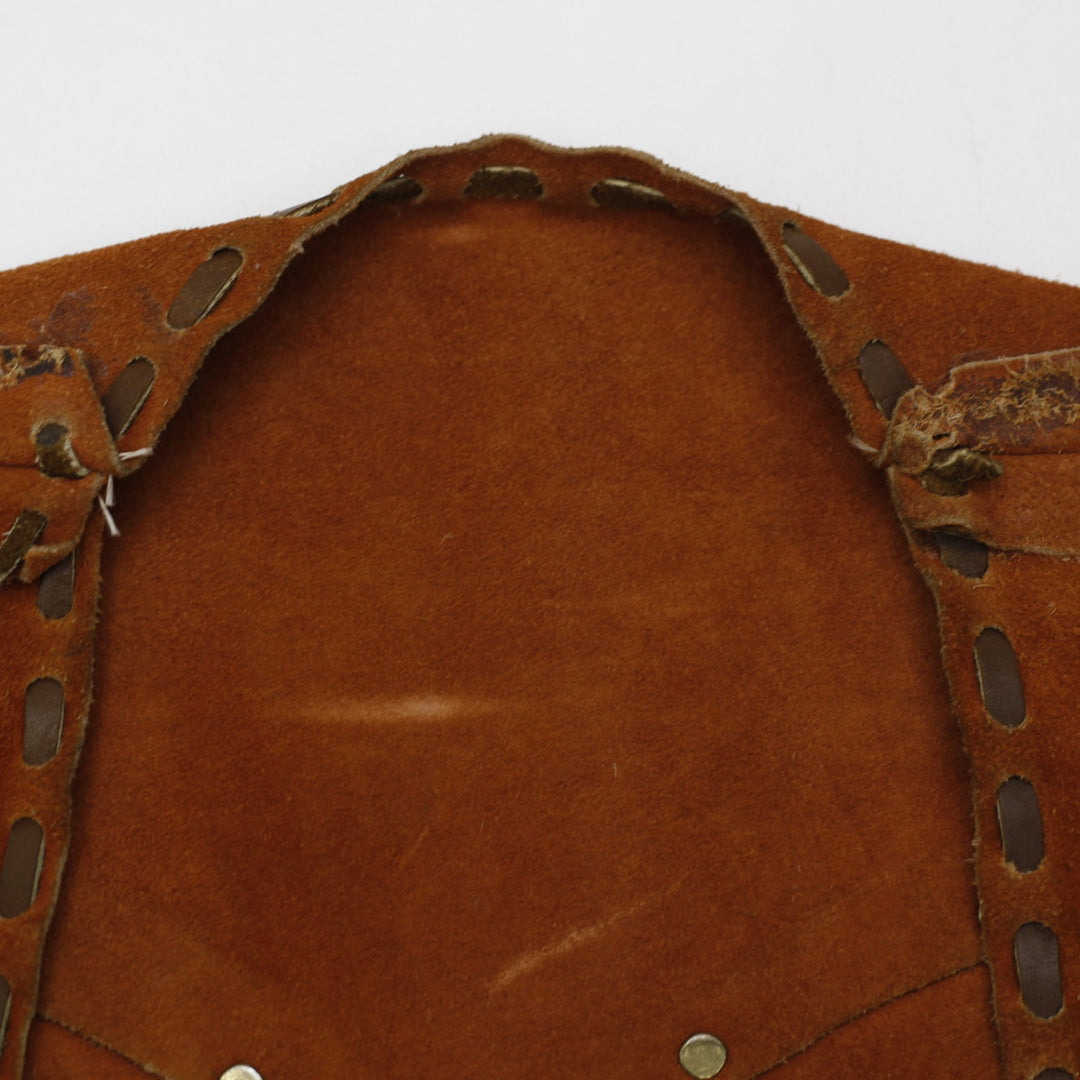 Vintage Fringe Dark Brown Suede Tassel Waistcoat | Migration_Vests - Back View | Fashion Rerun