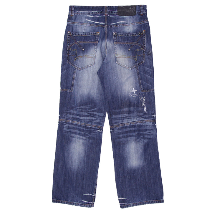 Y2K Mens Rocawear Original Fit Washed Jeans featuring vintage 2000s streetwear style