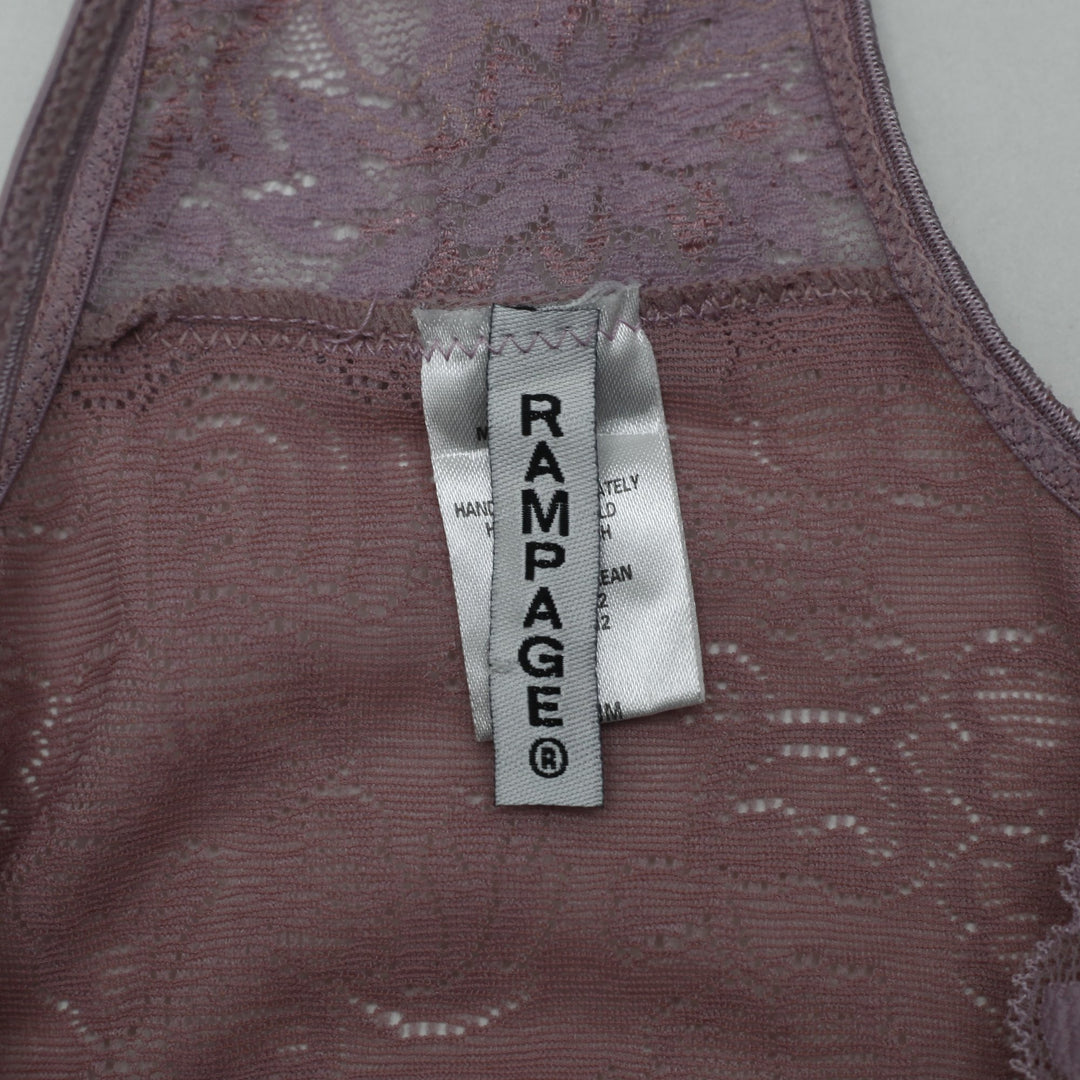 Y2K Ladies Rampage Mauve Purple Stretch Lace Racerback Cami Top Size M