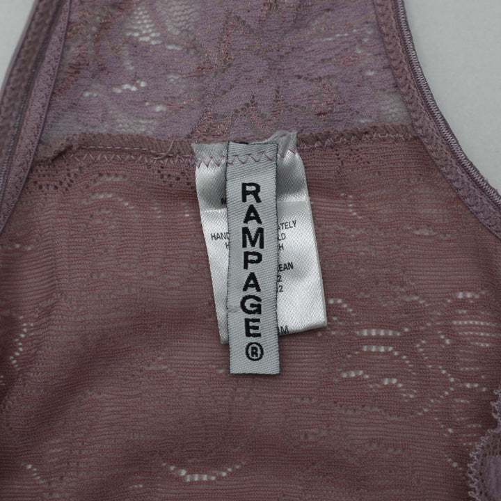 Y2K Ladies Rampage Mauve Purple Stretch Lace Racerback Cami Top Size M