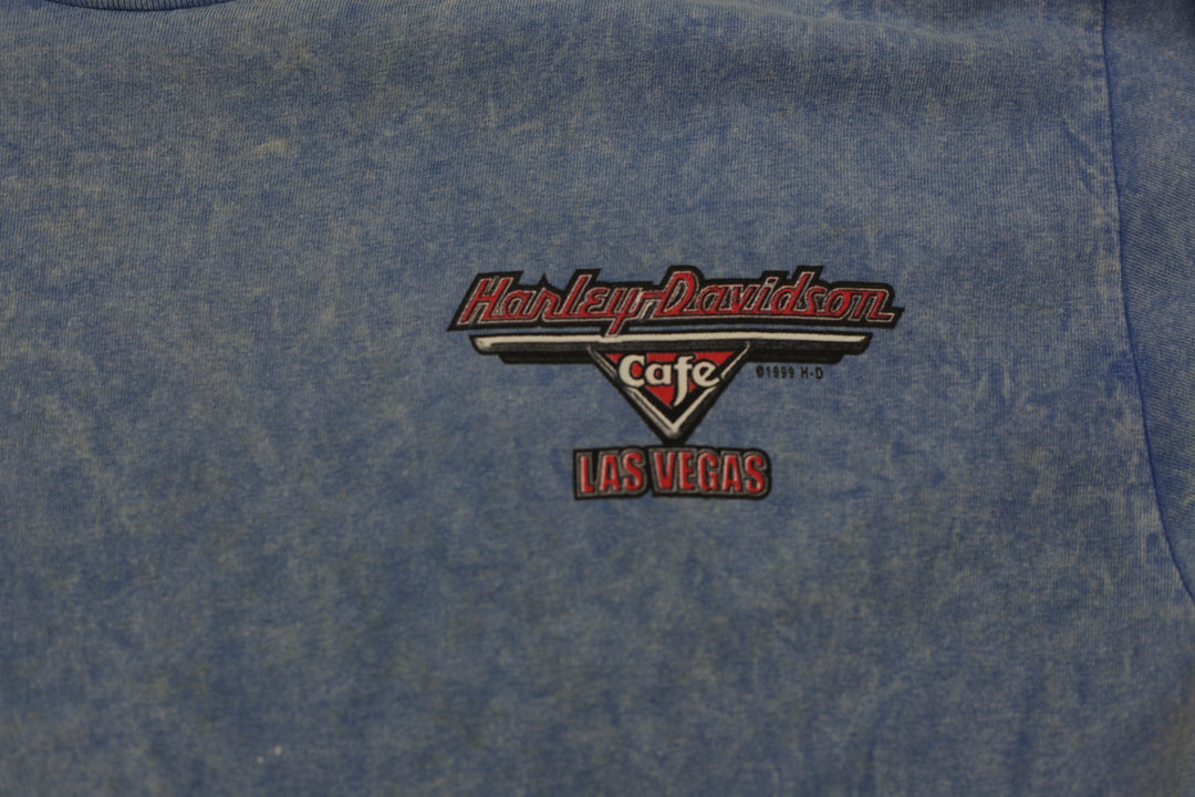 Vintage 1999 Harley Davidson Café Las Vegas T-Shirt Made in USA Size L - Fashion Rerun Vintage Migration_T-Shirt