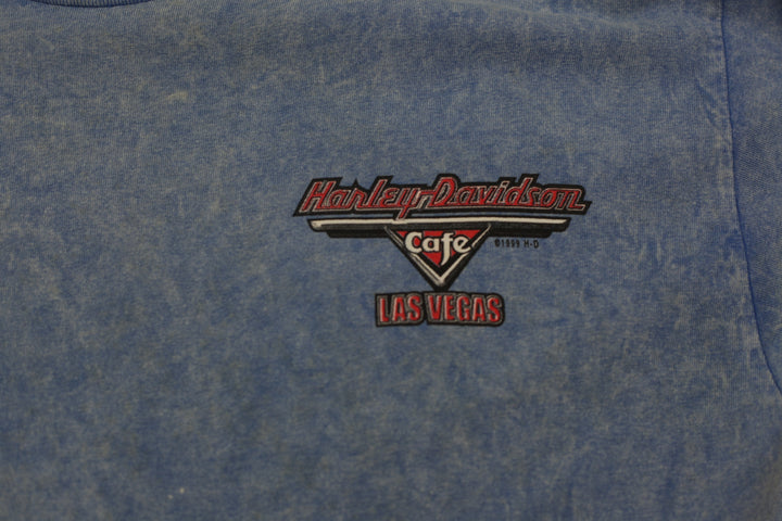 Vintage 1999 Harley Davidson Café Las Vegas T-Shirt Made in USA Size L - Fashion Rerun Vintage Migration_T-Shirt