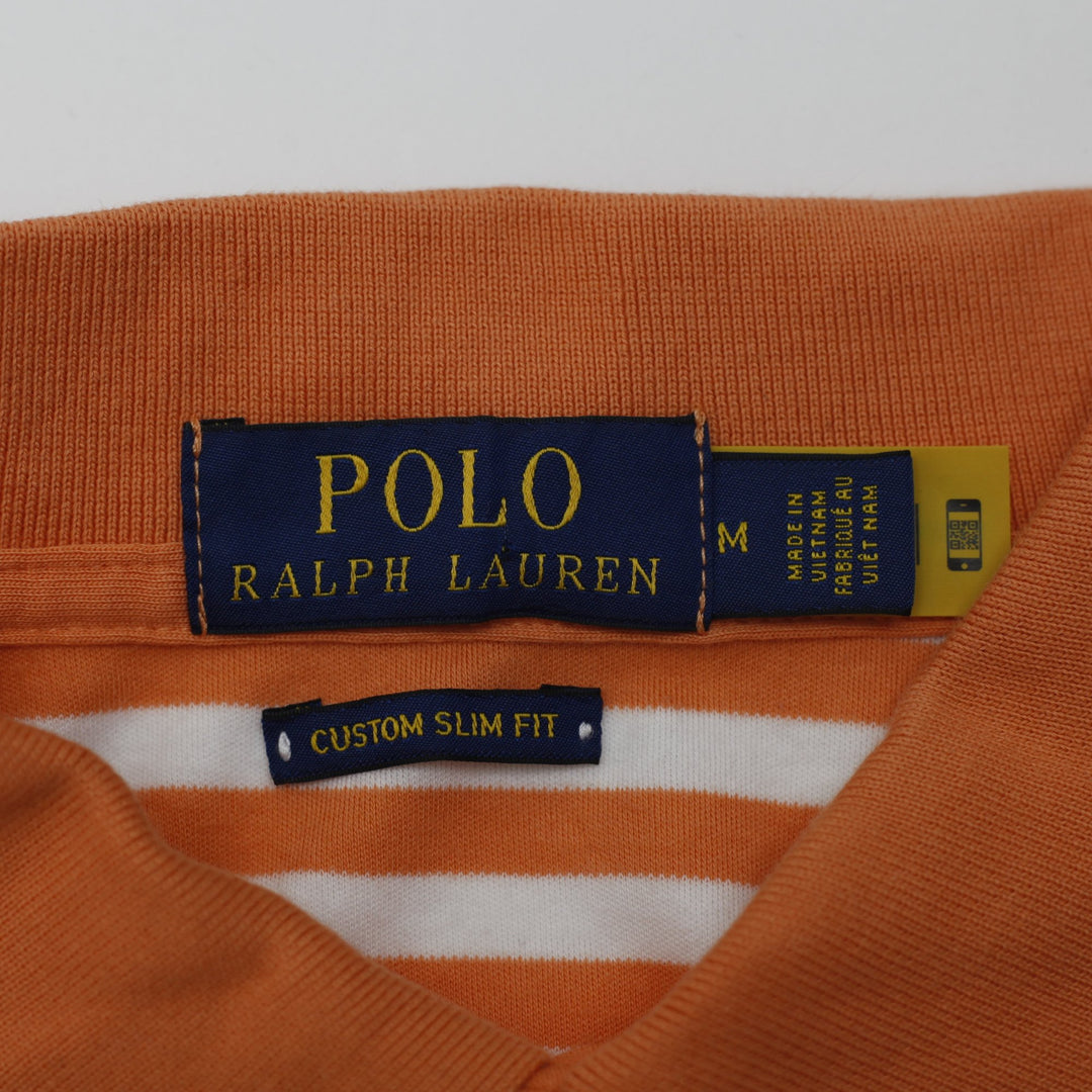 Polo Ralph Lauren Striped Custom Slim Fit Polo Shirt Size M | Migration_T-Shirts - Back View | Fashion Rerun