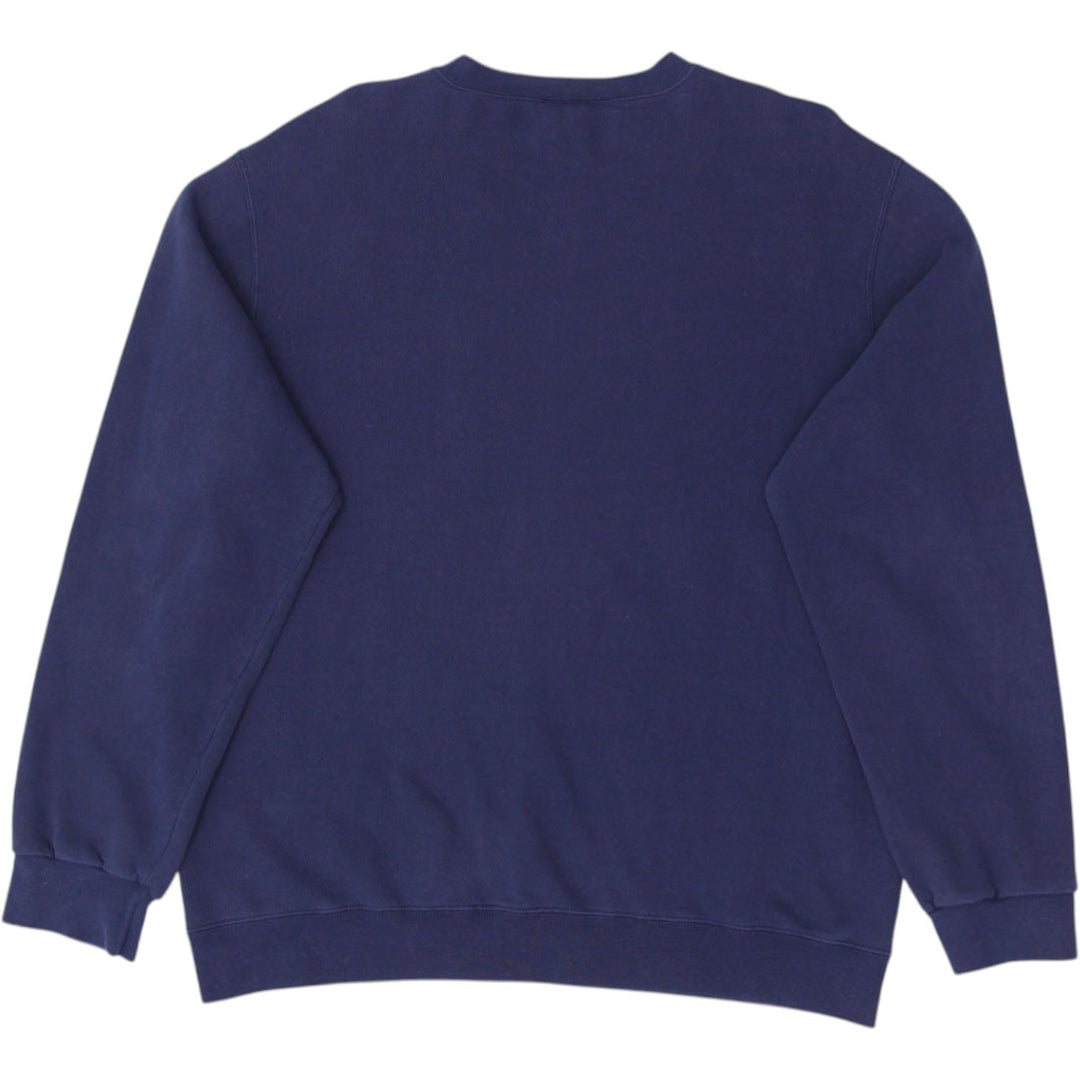 Vintage Mens Nike Sweatshirt Navy Blue Fleece Logo Essential | Migration_Sweatshirt - Side View | Fashion Rerun