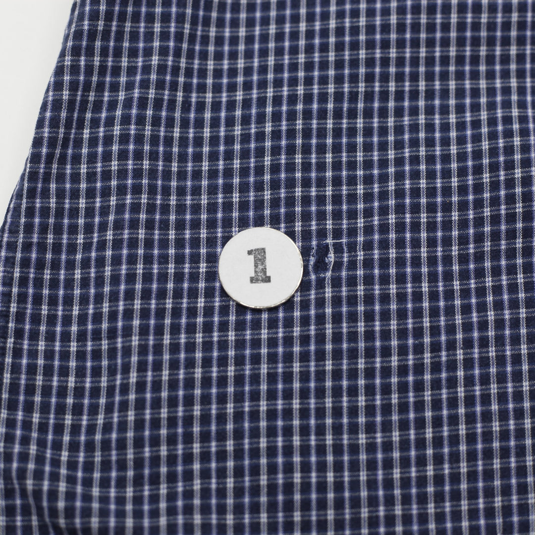 Mens Ralph Lauren Blake Shirt Navy Checkered Cotton Casual