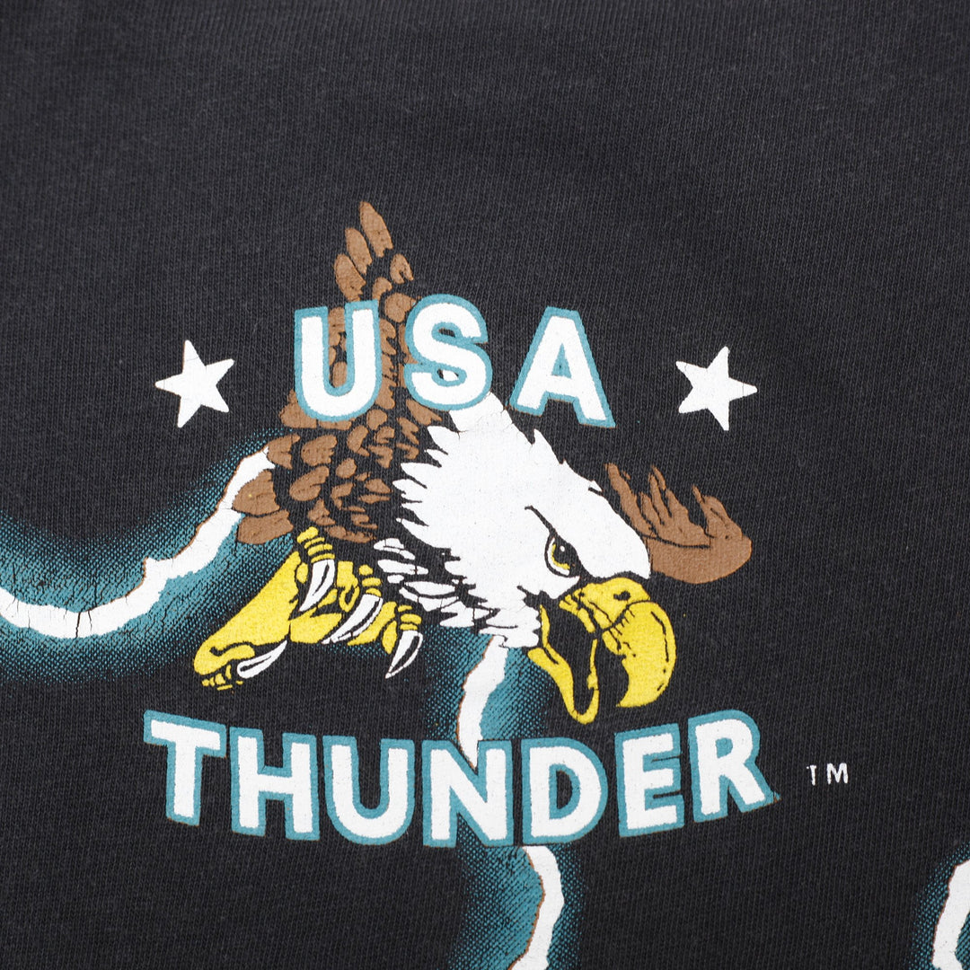 Vintage 90’s American Thunder Wolf Indian Lightning T-Shirt Size L | Migration_T-Shirts - Alternate View | Fashion Rerun