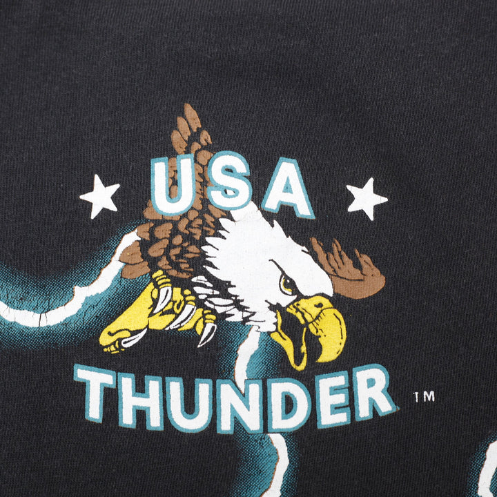 Vintage 90’s American Thunder Wolf Indian Lightning T-Shirt Size L | Migration_T-Shirts - Alternate View | Fashion Rerun