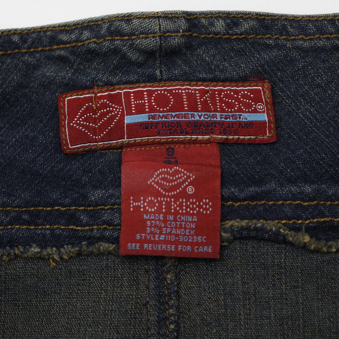 Y2K Ladies Hot Kiss Belted Denim Pencil Skirt with O-Ring
