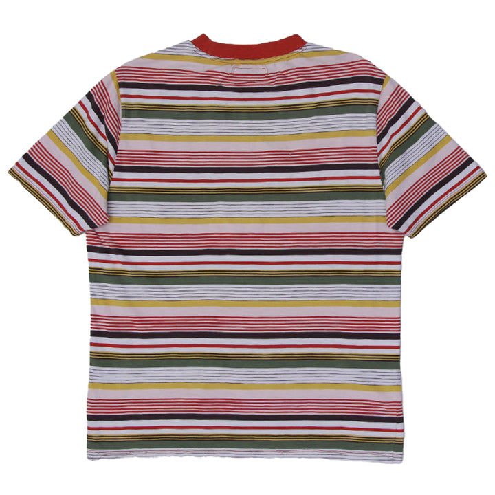 Mens Guess Medium Stripes Spell Out T-Shirt