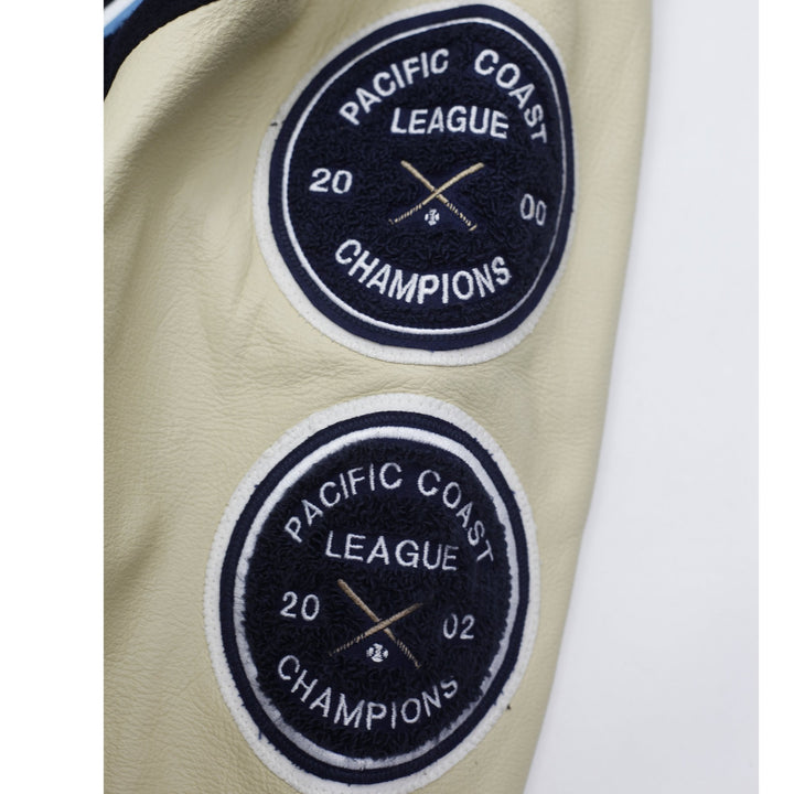 Vintage Chicks Varsity Jacket Navy Cream Embroidered Patches Baseball Size M | Migration_Jackets - Detail Vie | Fashion Rerun