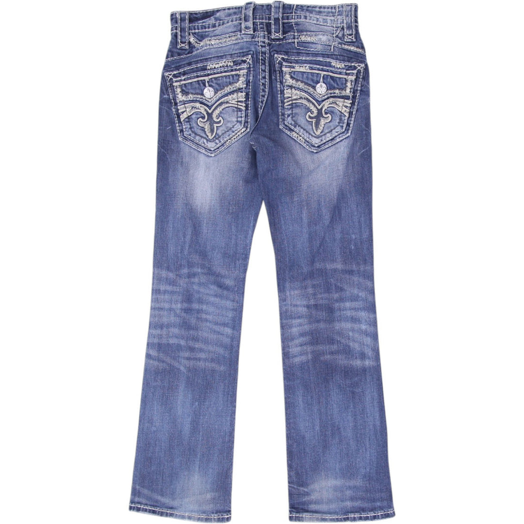 Y2K Mens Rock Revival Indus Boots Ripped Jeans