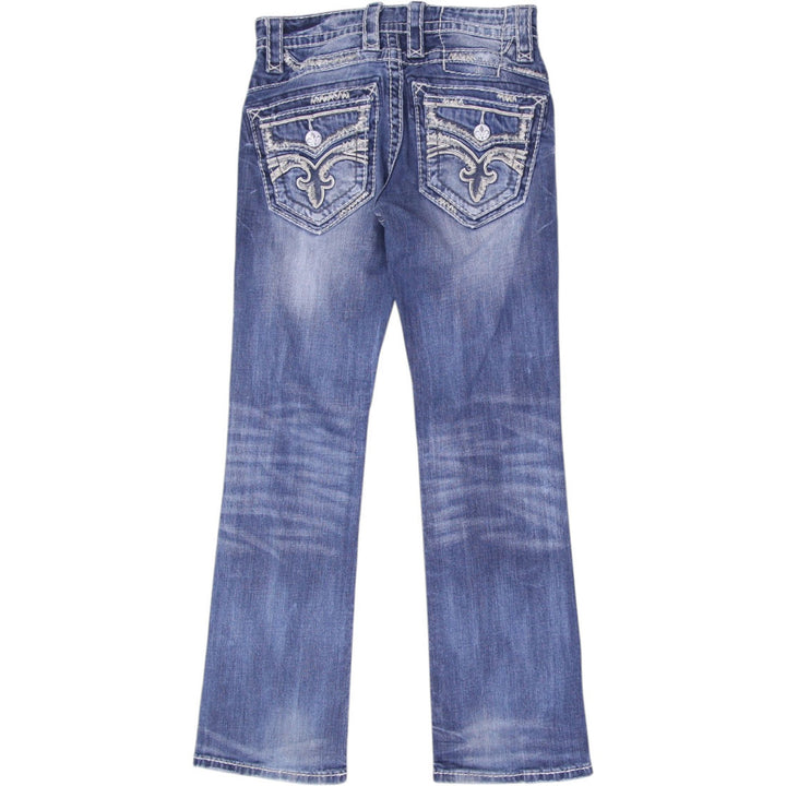 Y2K Mens Rock Revival Indus Boots Ripped Jeans