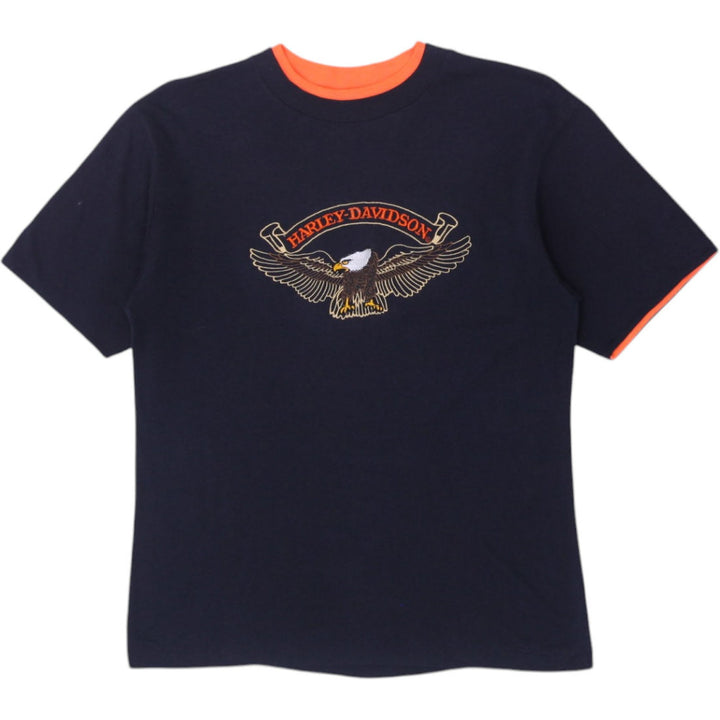 Vintage Harley-Davidson Upwing Eagle Embroidered Black T-Shirt