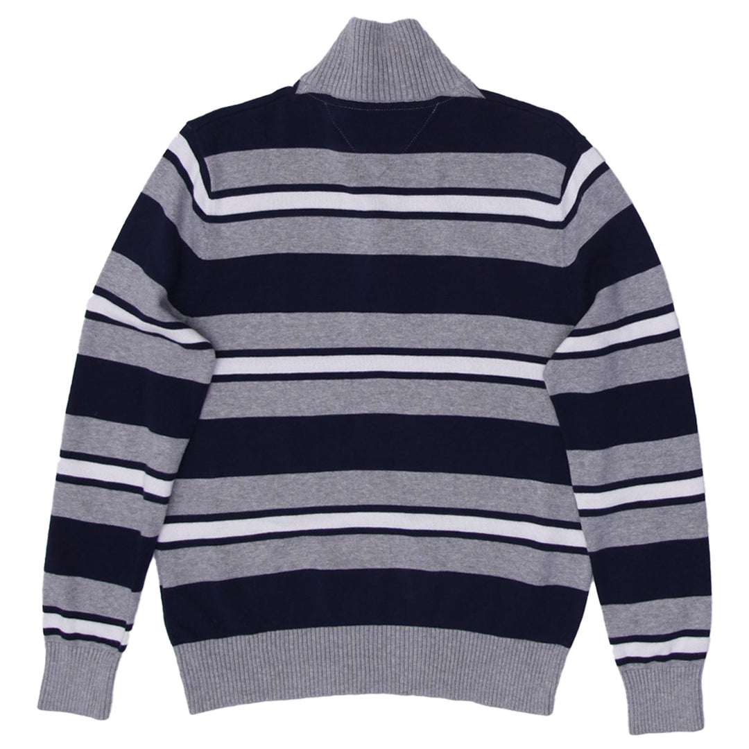 Mens Tommy Hilfiger Striped Quarter Zip Sweater