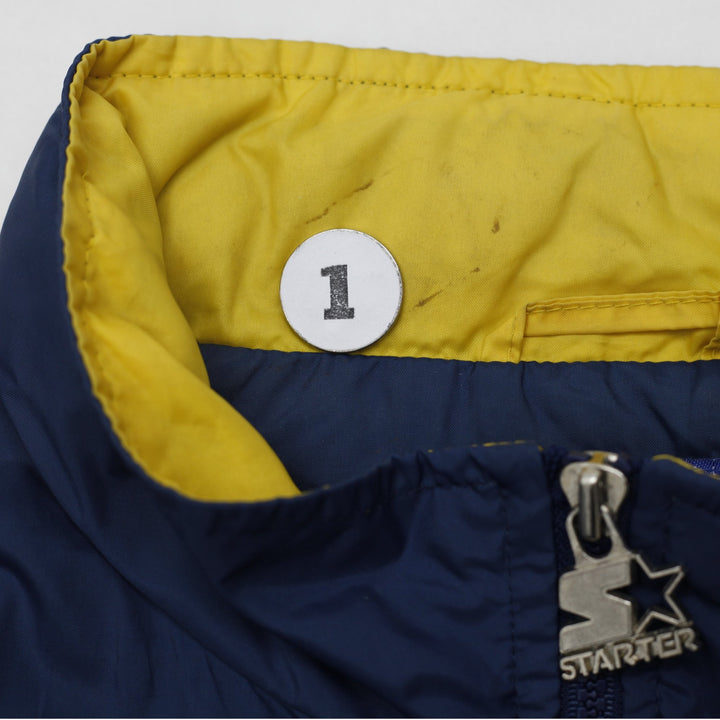 Vintage 90s Starter Michigan Wolverines NCAA Jacket Navy Yellow L | Migration_Jackets - Alternate View | Fashion Rerun