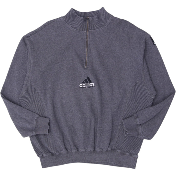 Vintage Mens Adidas Equipment Sweatshirt Gray 1/4 Zip Logo Cotton Blend Size L | Migration_Sweatshirt | Fashion Rerun