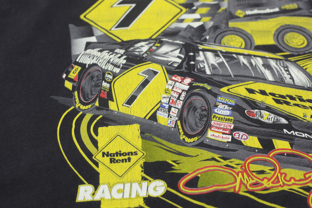 2000 Vintage Michael Waltrip #7 Nations Rent Nascar Racing T-Shirt Gildan XXL - Fashion Rerun Vintage Migration_T-Shirt