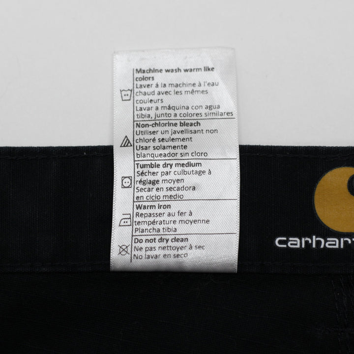 Mens Carhartt Black Canvas Loose Fit Utility Cargo Workwear Pants Size 36x32
