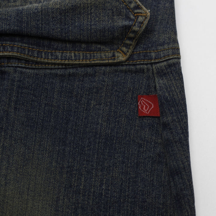 Y2K Ladies Hot Kiss Belted Denim Pencil Skirt with O-Ring