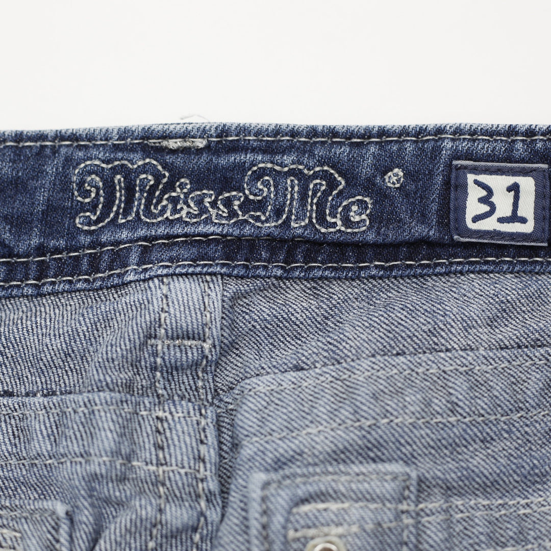 Y2K Ladies Miss Me Bootcut Jeans Wash Stretch Thick Stitch Denim