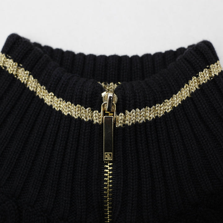 Ladies Lauren Ralph Lauren Navy Cable Knit Full Zip Cardigan Size M | Migration_Knitwear & Sweaters - View 6 | Fashion Rerun
