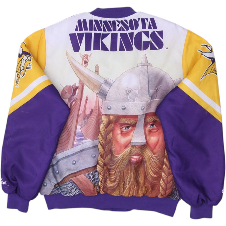 Vintage 90s Minnesota Vikings Chalk Line Fanimation NFL Football Satin Jacket L | Migration_Jackets - Side Vi | Fashion Rerun