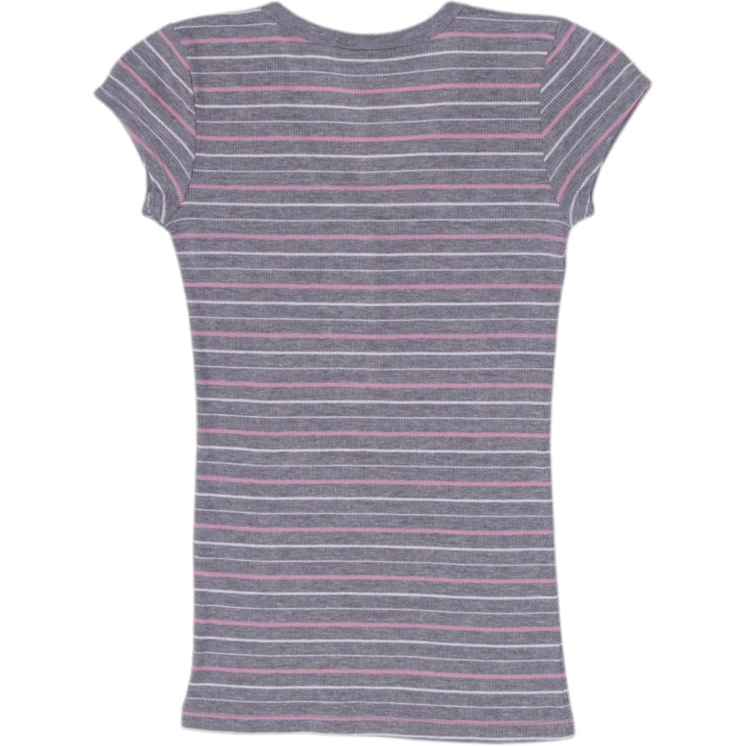 Y2K Ladies Aeropostale Striped Casual Tee Sise M