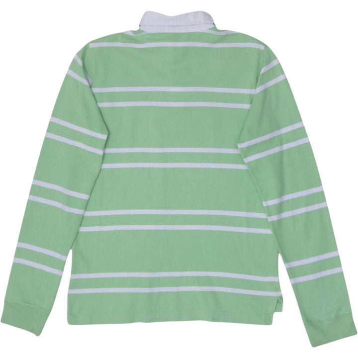 Vintage men’s Ralph Lauren Polo green striped long-sleeve cotton shirt with classic design