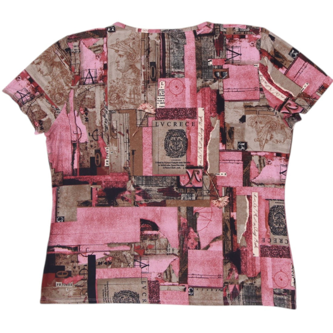Y2K Ladies Nygard Collection Petites Graphic Print Top Size L (14-16)