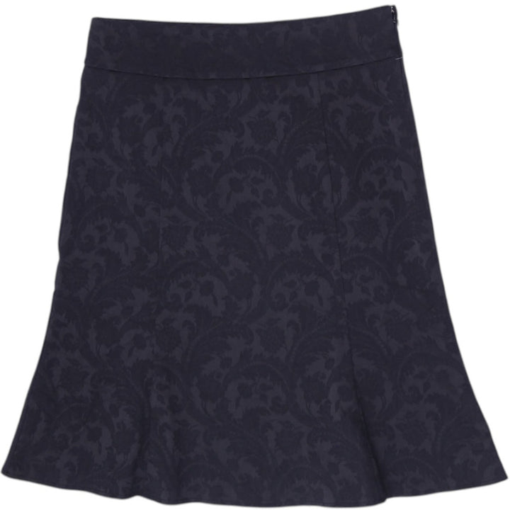 Y2K Ladies Le Château Black Floral Jacquard Mini Skirt Made in Canada Size 5/6