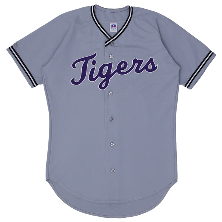 Vintage Russell Athletic " Tigers" Baseball Jersey Gray Made in USA Size Medium - Fashion Rerun Vintage Migration_Jersey
