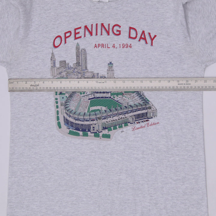 Vintage 90S Cleveland Indians Opening Day T-Shirt Made in USA Single Stitch L