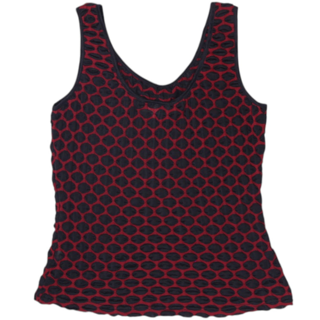 Y2K Ladies XS Clothing Geometric Textured Mesh Scoop Neck Tank Top Size L