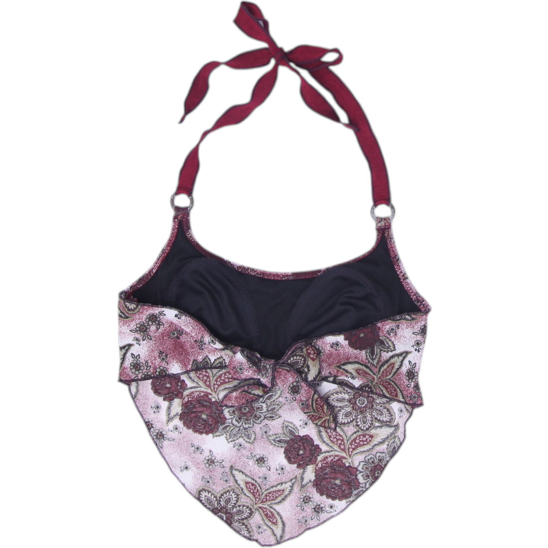 Y2K Ladies BECA Paisley Mesh Halter Top Whimsigoth Handkerchief