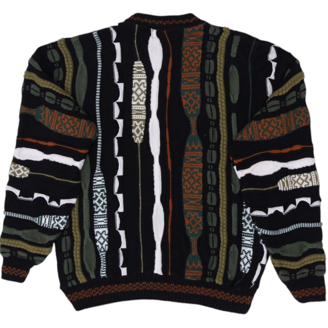 Shop Vintage Campus Coogi Style 3D Knit Pattern Multi Color Sweater ...