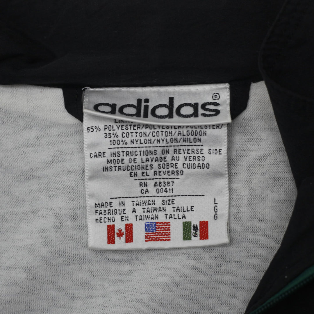 Vintage Mens Adidas Track Jacket Green Black Full Zip Logo L | Migration_Jackets - Back View | Fashion Rerun