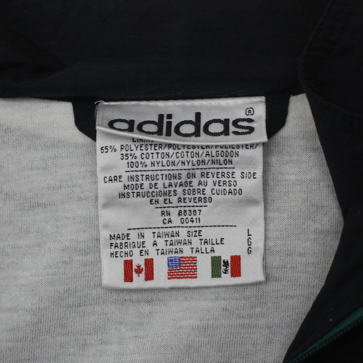 Vintage Mens Adidas Track Jacket Green Black Full Zip Logo L | Migration_Jackets - Back View | Fashion Rerun