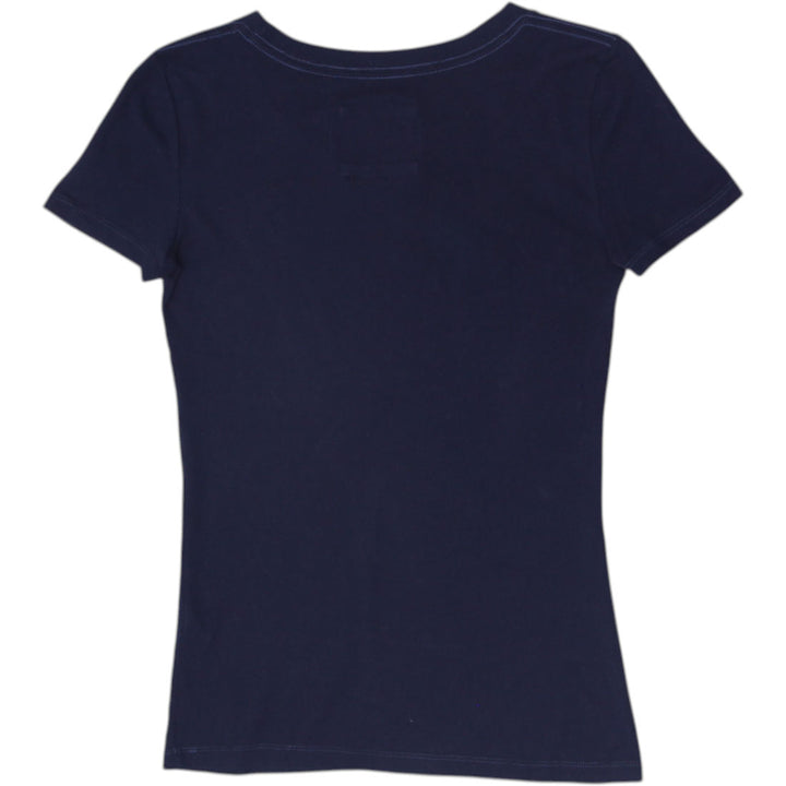 Y2K Ladies Abercrombie Spellout Moose Crest Fitted Tee Size S